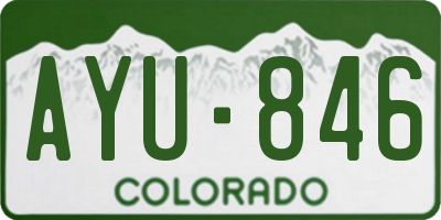 CO license plate AYU846