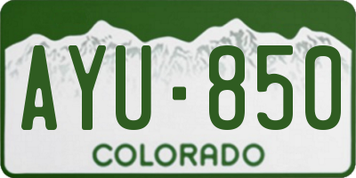 CO license plate AYU850