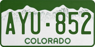 CO license plate AYU852