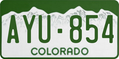 CO license plate AYU854