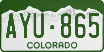 CO license plate AYU865