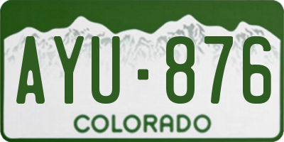 CO license plate AYU876