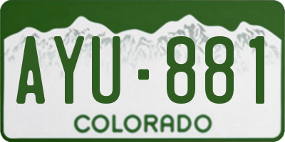 CO license plate AYU881
