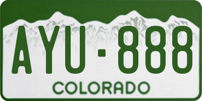 CO license plate AYU888
