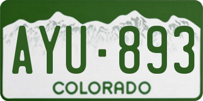 CO license plate AYU893