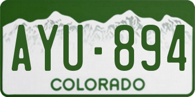 CO license plate AYU894