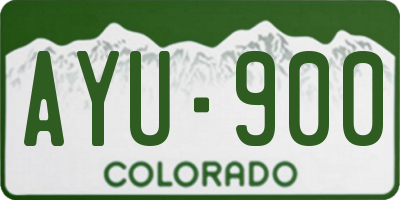 CO license plate AYU900