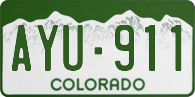 CO license plate AYU911