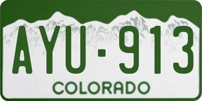 CO license plate AYU913