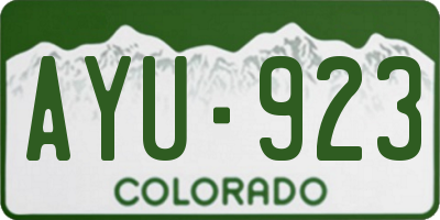 CO license plate AYU923