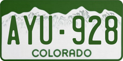 CO license plate AYU928
