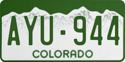 CO license plate AYU944