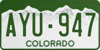 CO license plate AYU947