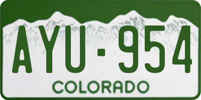 CO license plate AYU954