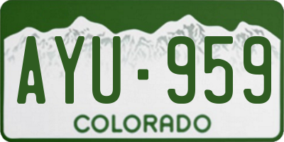 CO license plate AYU959