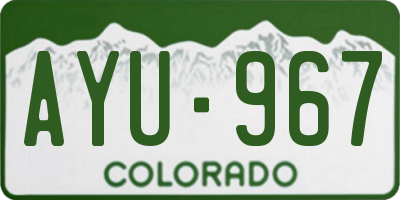 CO license plate AYU967