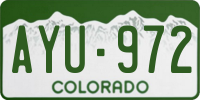 CO license plate AYU972