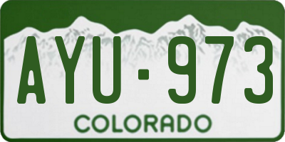 CO license plate AYU973