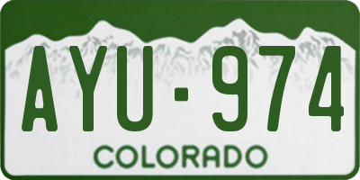 CO license plate AYU974
