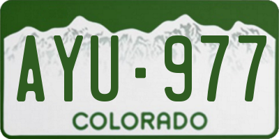 CO license plate AYU977
