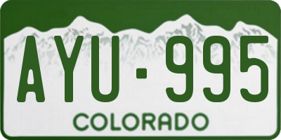 CO license plate AYU995