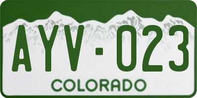 CO license plate AYV023
