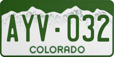 CO license plate AYV032