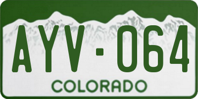 CO license plate AYV064