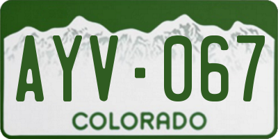 CO license plate AYV067