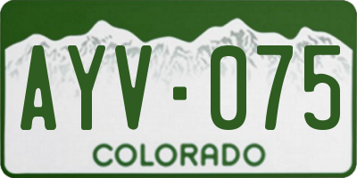 CO license plate AYV075
