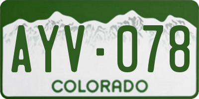 CO license plate AYV078