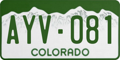 CO license plate AYV081