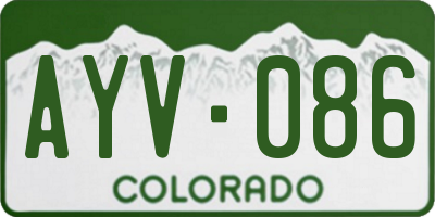 CO license plate AYV086