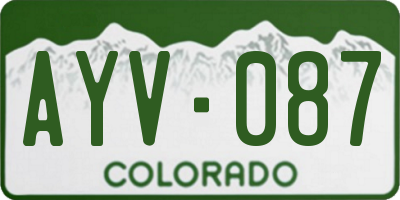 CO license plate AYV087
