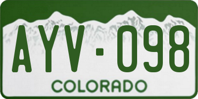 CO license plate AYV098