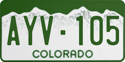 CO license plate AYV105