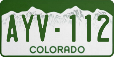 CO license plate AYV112