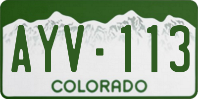 CO license plate AYV113