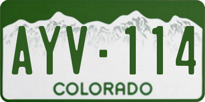 CO license plate AYV114