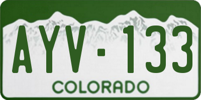 CO license plate AYV133
