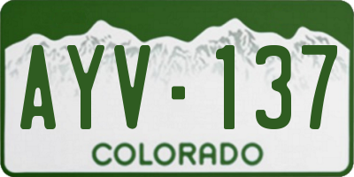 CO license plate AYV137