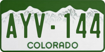 CO license plate AYV144
