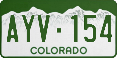CO license plate AYV154
