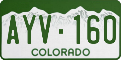 CO license plate AYV160