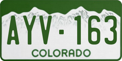 CO license plate AYV163