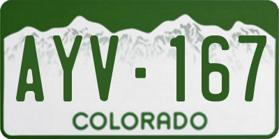 CO license plate AYV167