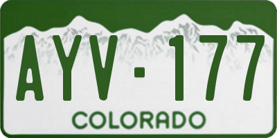 CO license plate AYV177