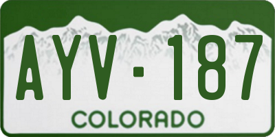 CO license plate AYV187