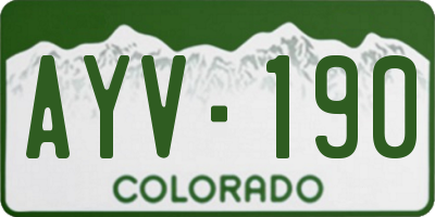 CO license plate AYV190