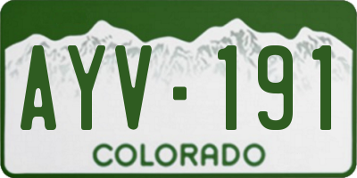 CO license plate AYV191